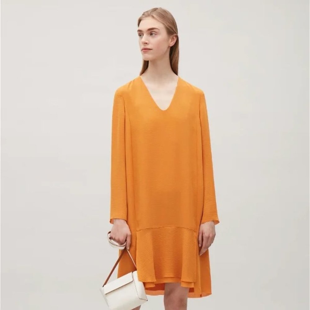 COS Yellow Layered A-line Dress